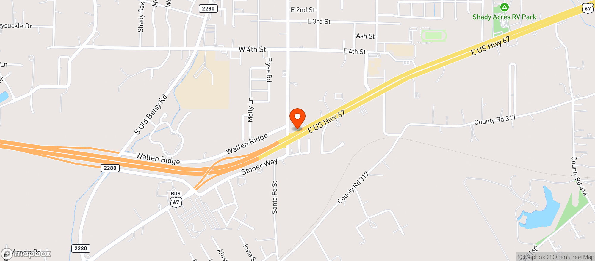 Map showing Allsup's