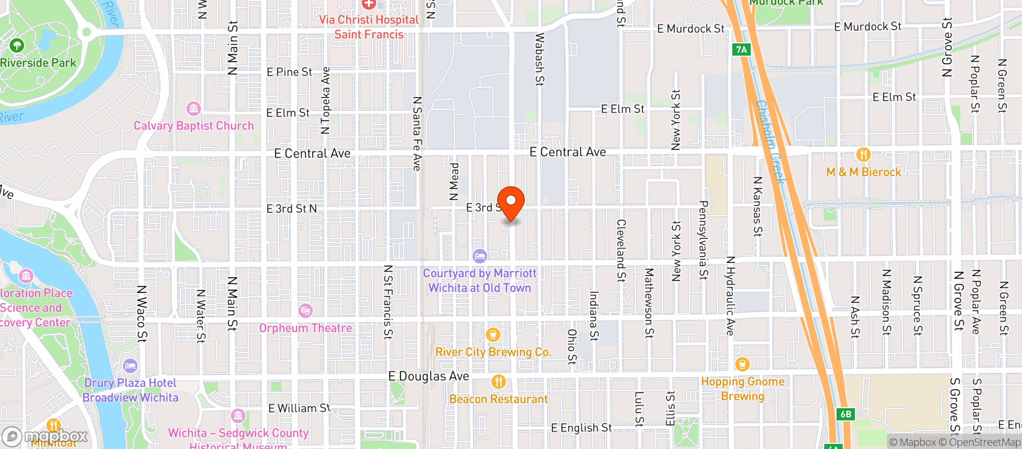 Map showing B & C Barbeque