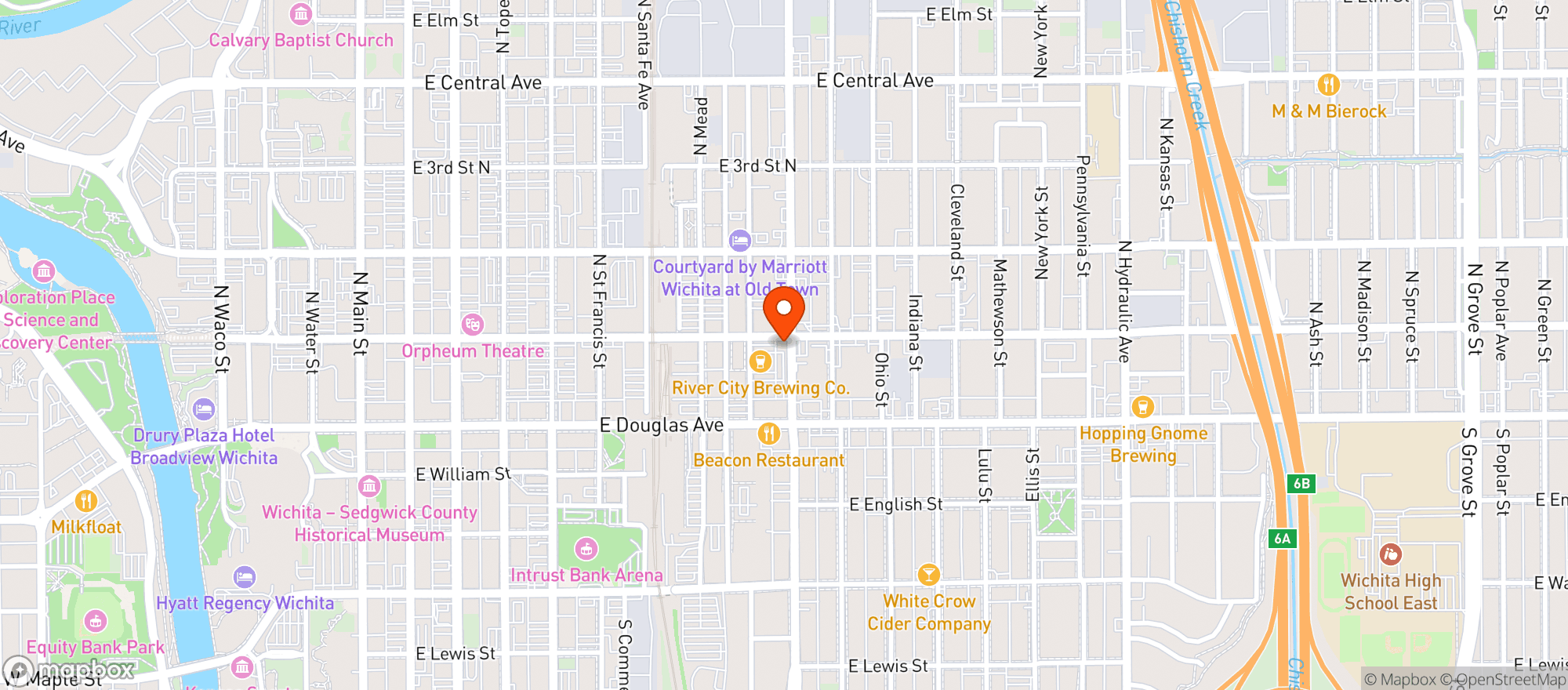Map showing Morts Cigar Bar