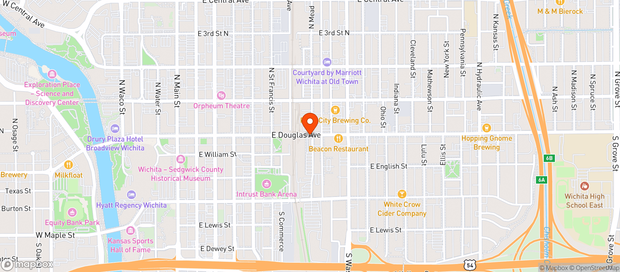 Map showing The Depot Pizza & Taps