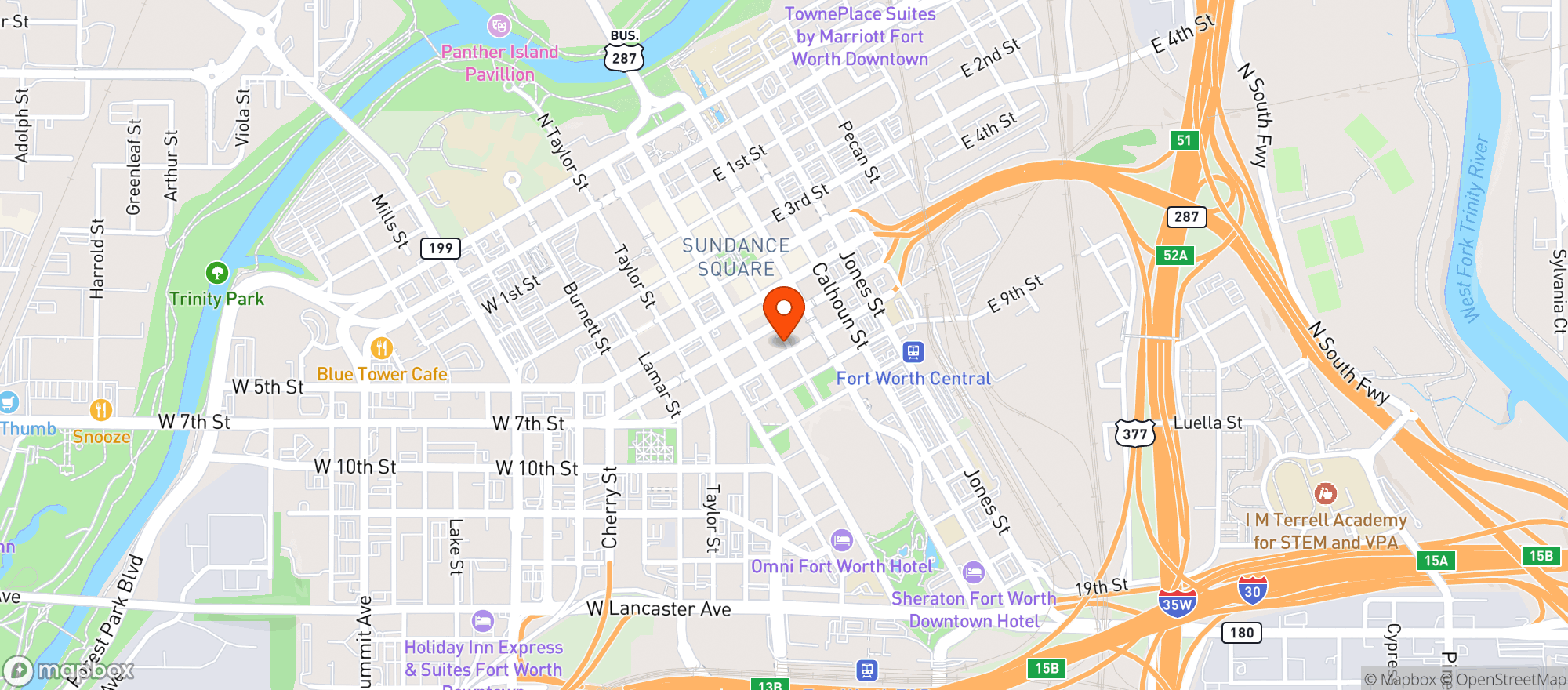 Map showing Kimpton Harper Hotel