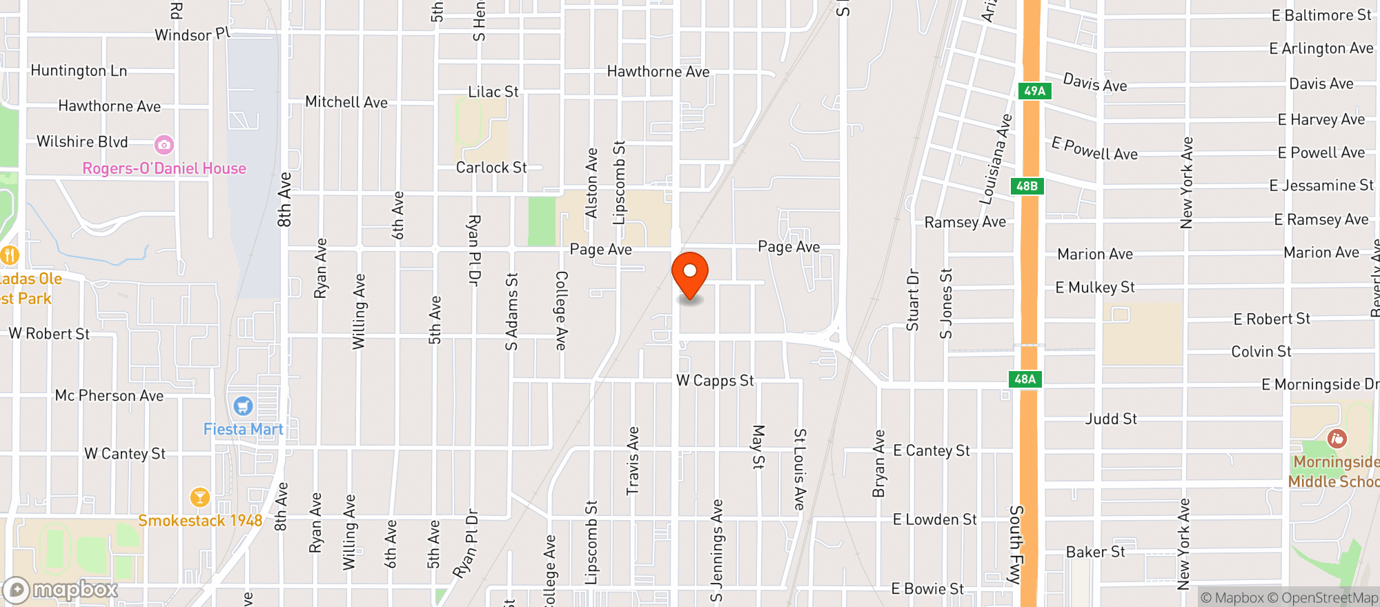 Map showing Door Dash