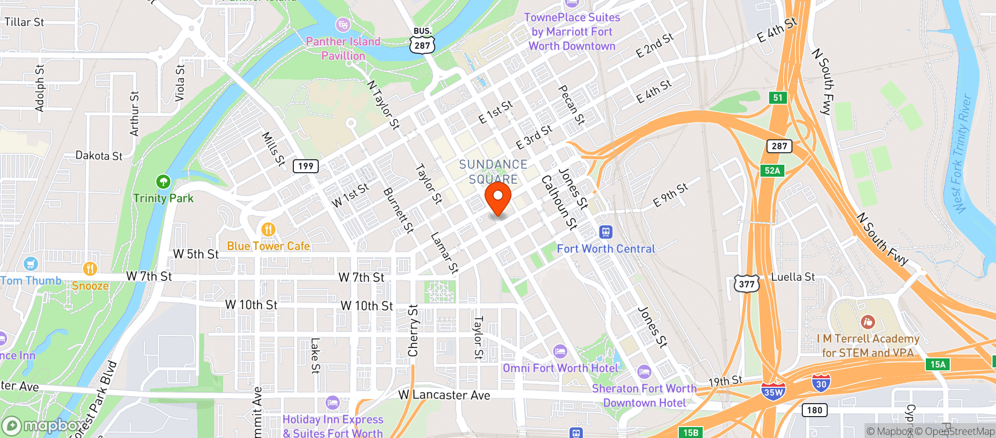 Map showing Petes Dueling Piano Bar