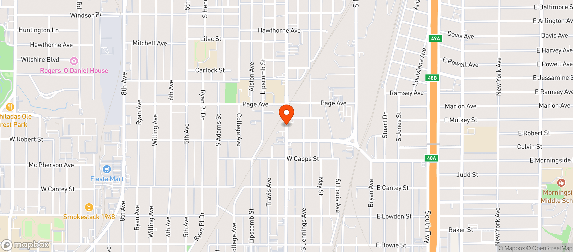 Map showing Lisas Chicken