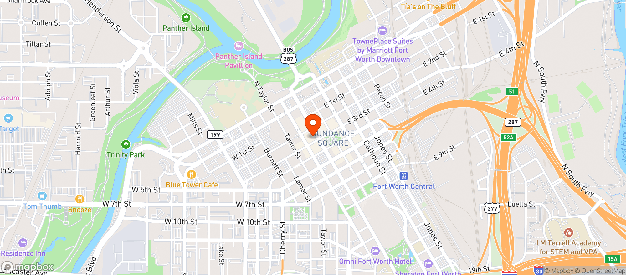 Map showing Reata Restaurants