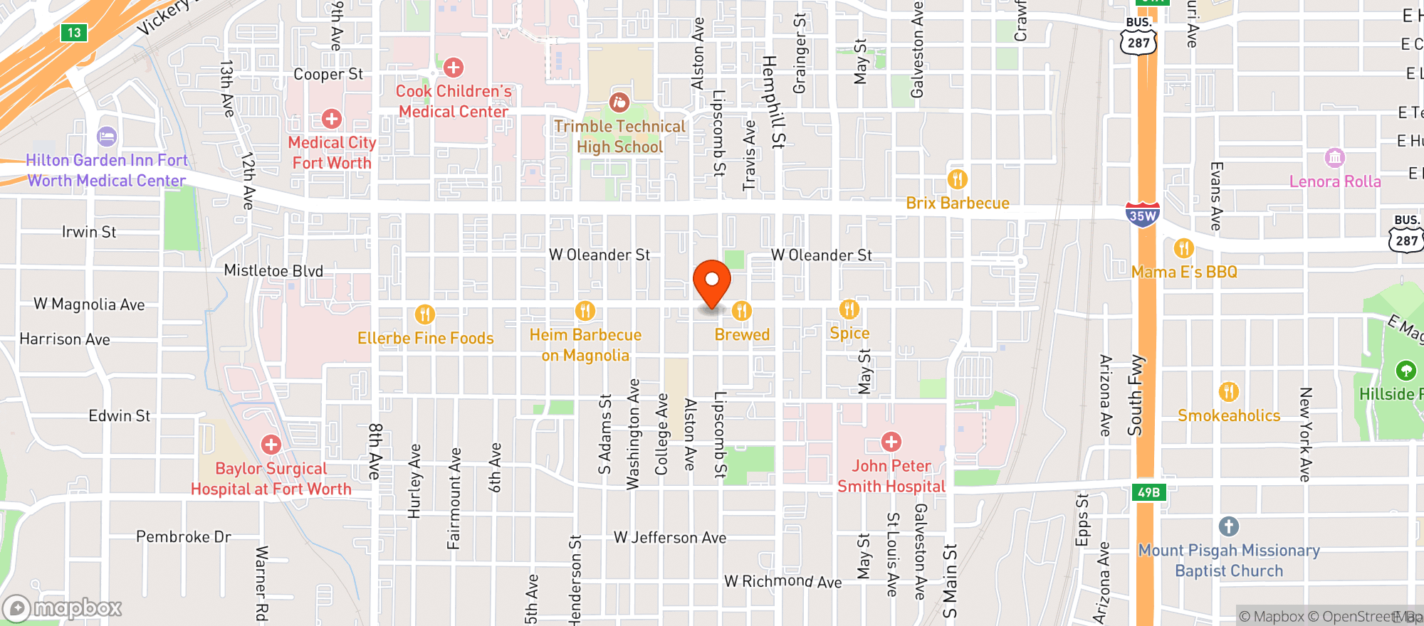 Map showing Boiled Owl Tavern