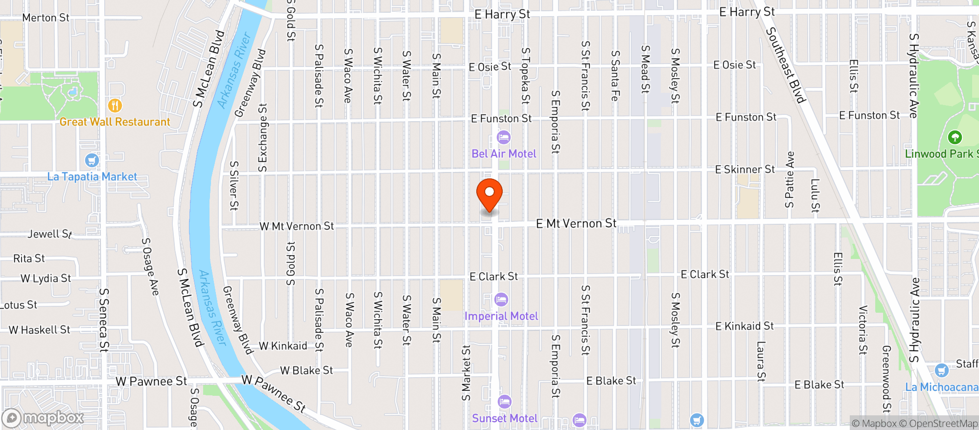 Map showing In & Out Liquor