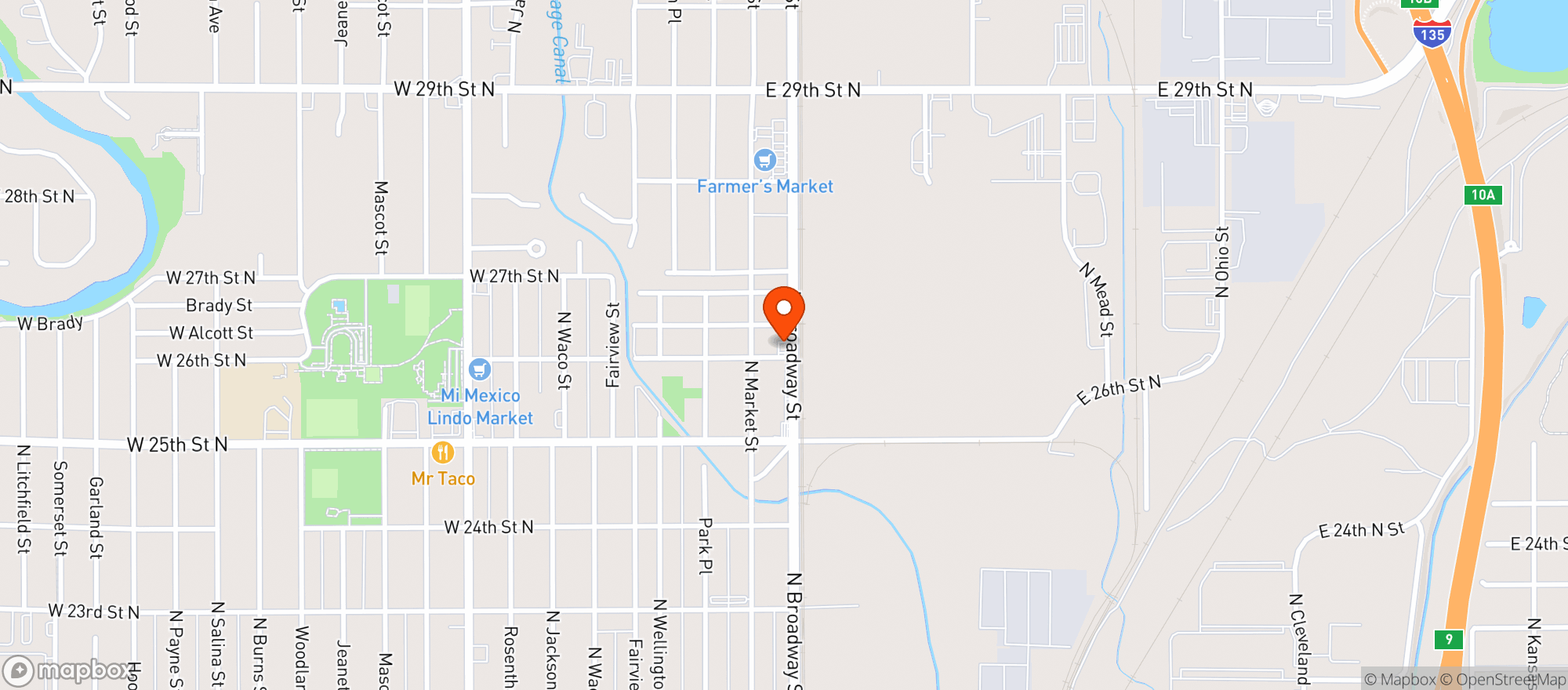 Map showing Tropics Bar