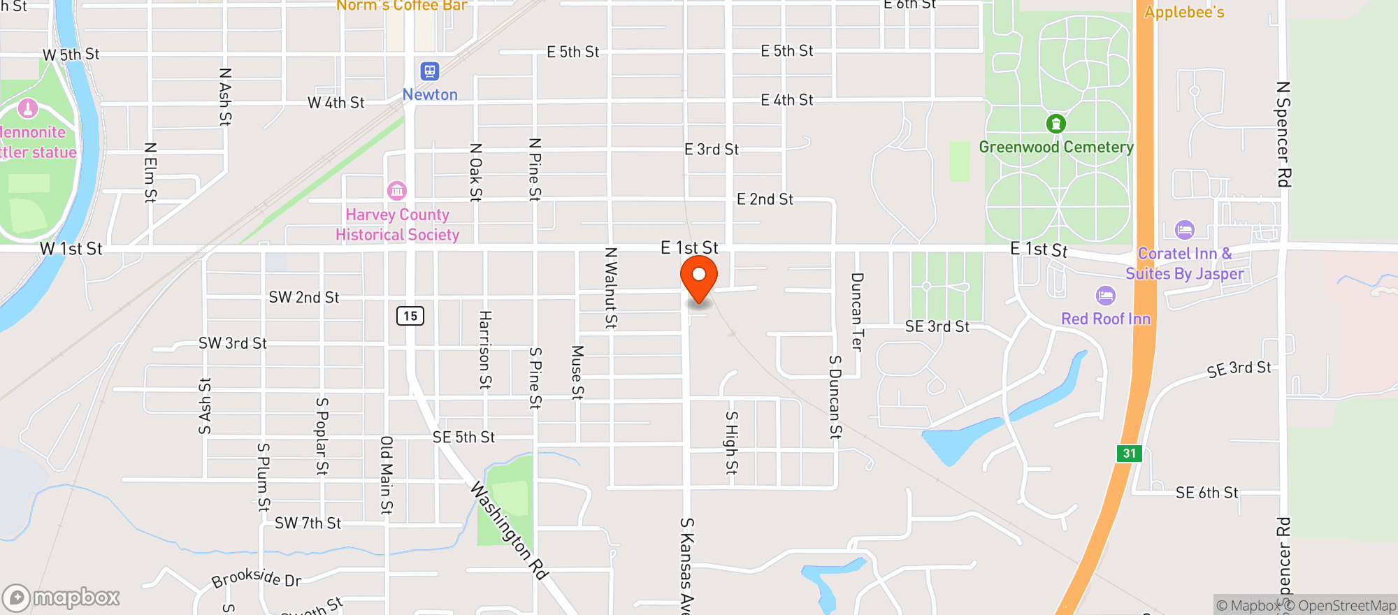 Map showing Kansas Retail Liquor
