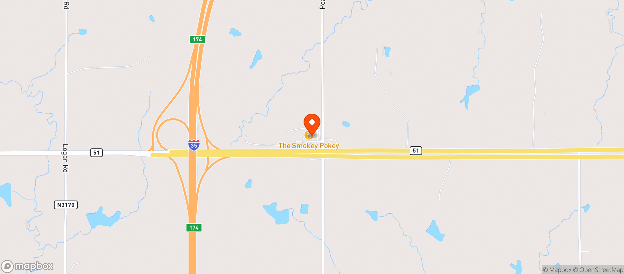 Map showing Cowboy Travel Plaza