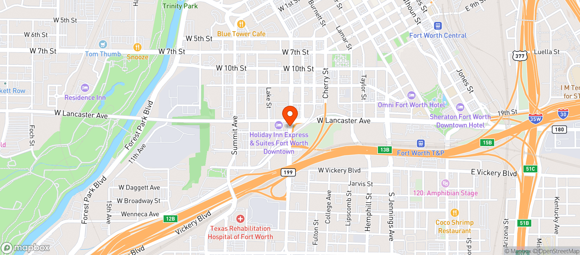 Map showing Henderson Texaco