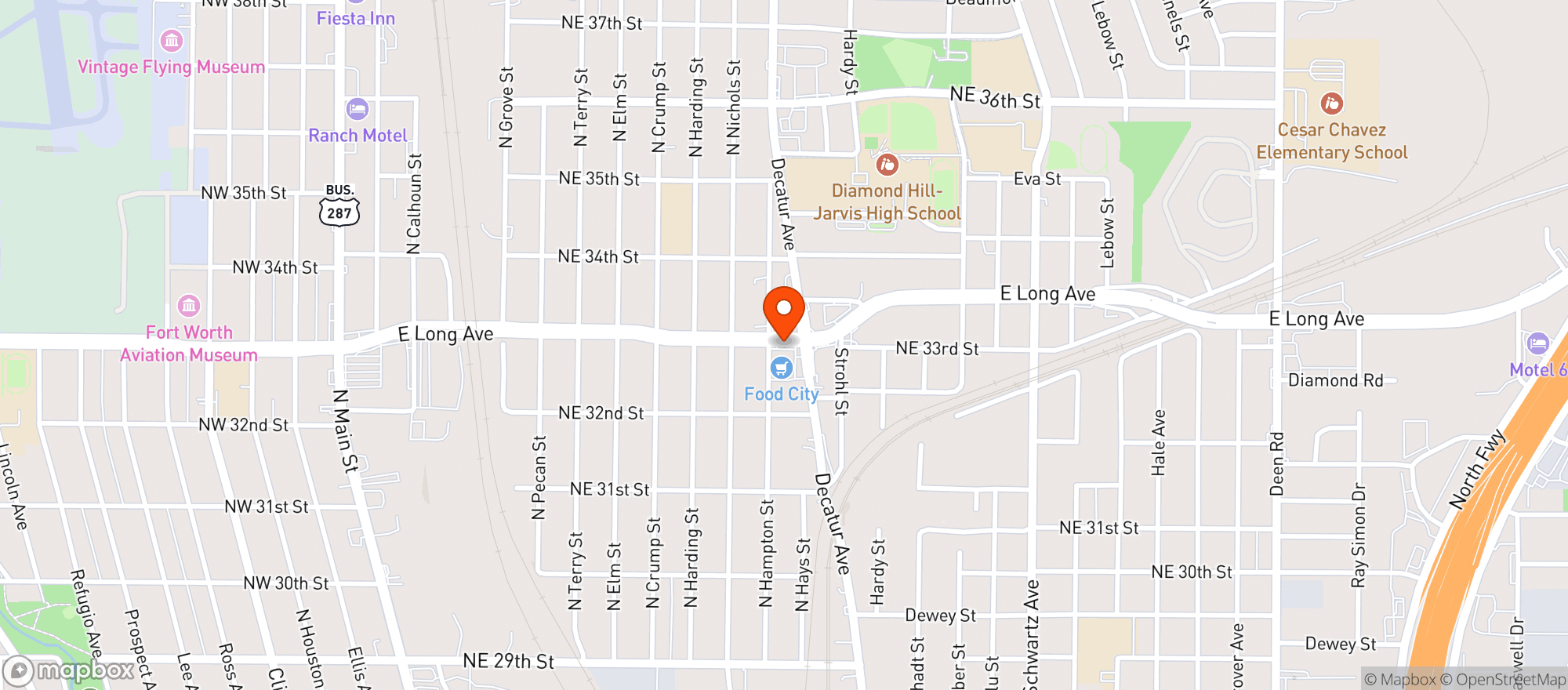 Map showing Food City