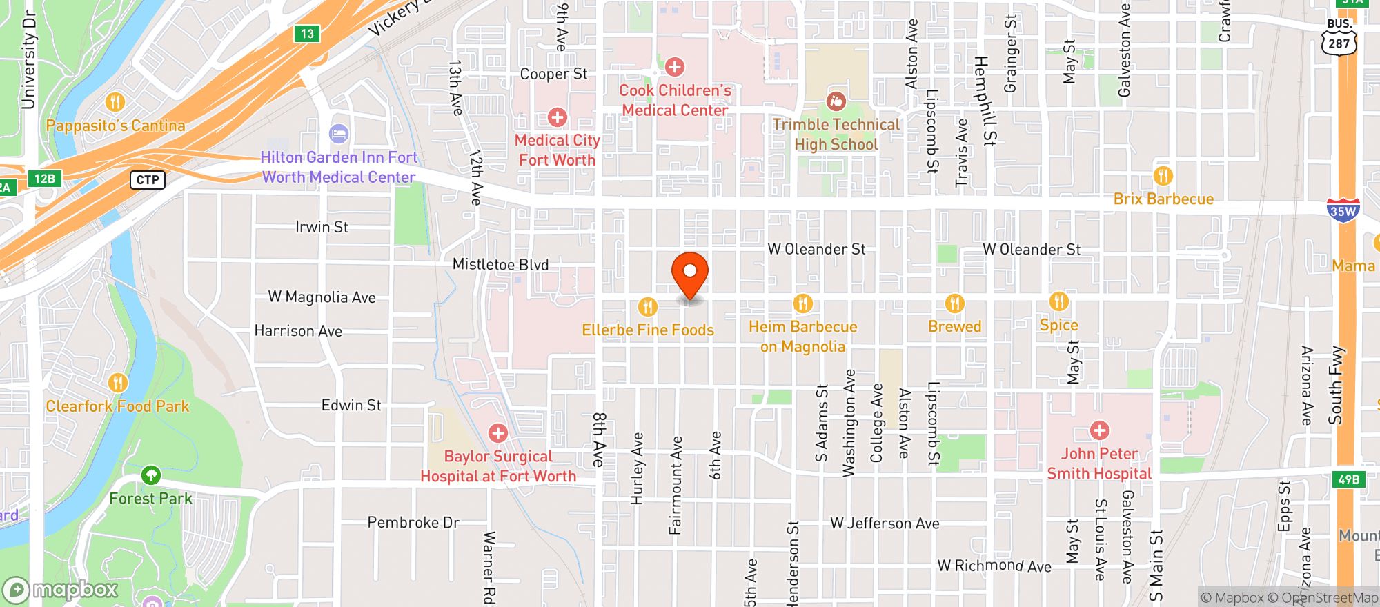 Map showing Bloom Hemp Market