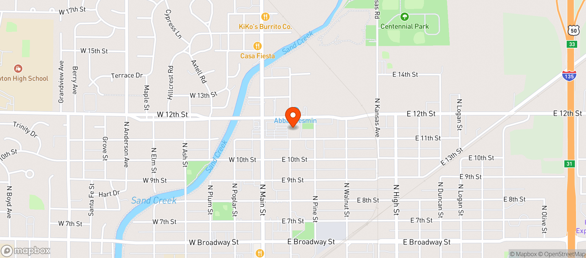 Map showing Dillons
