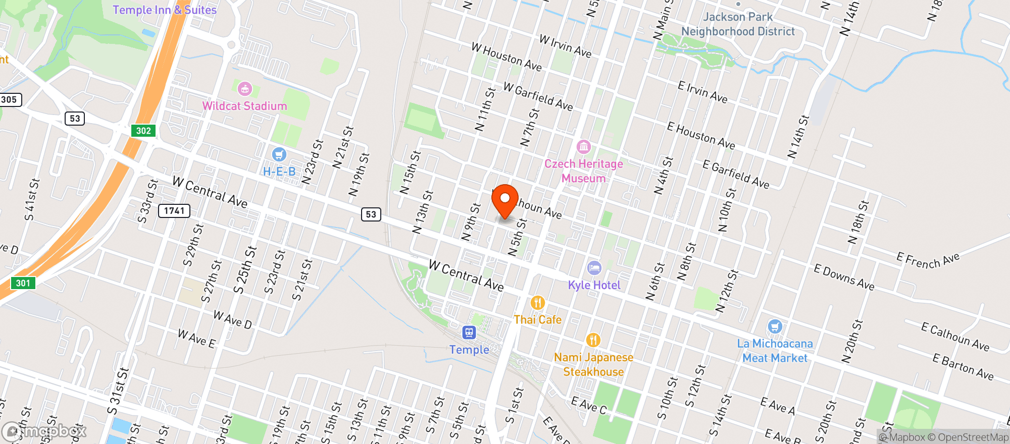 Map showing Neighbors On 7th
