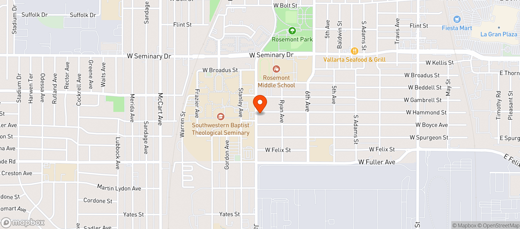 Map showing James Ave Liquor