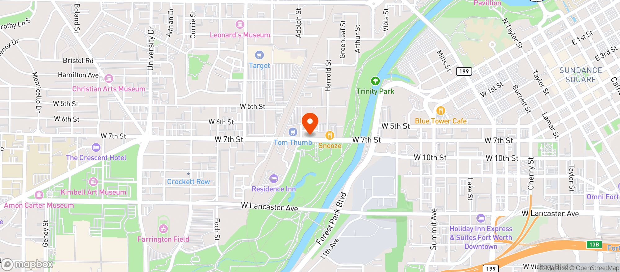 Map showing Hopdoddy Burger Bar