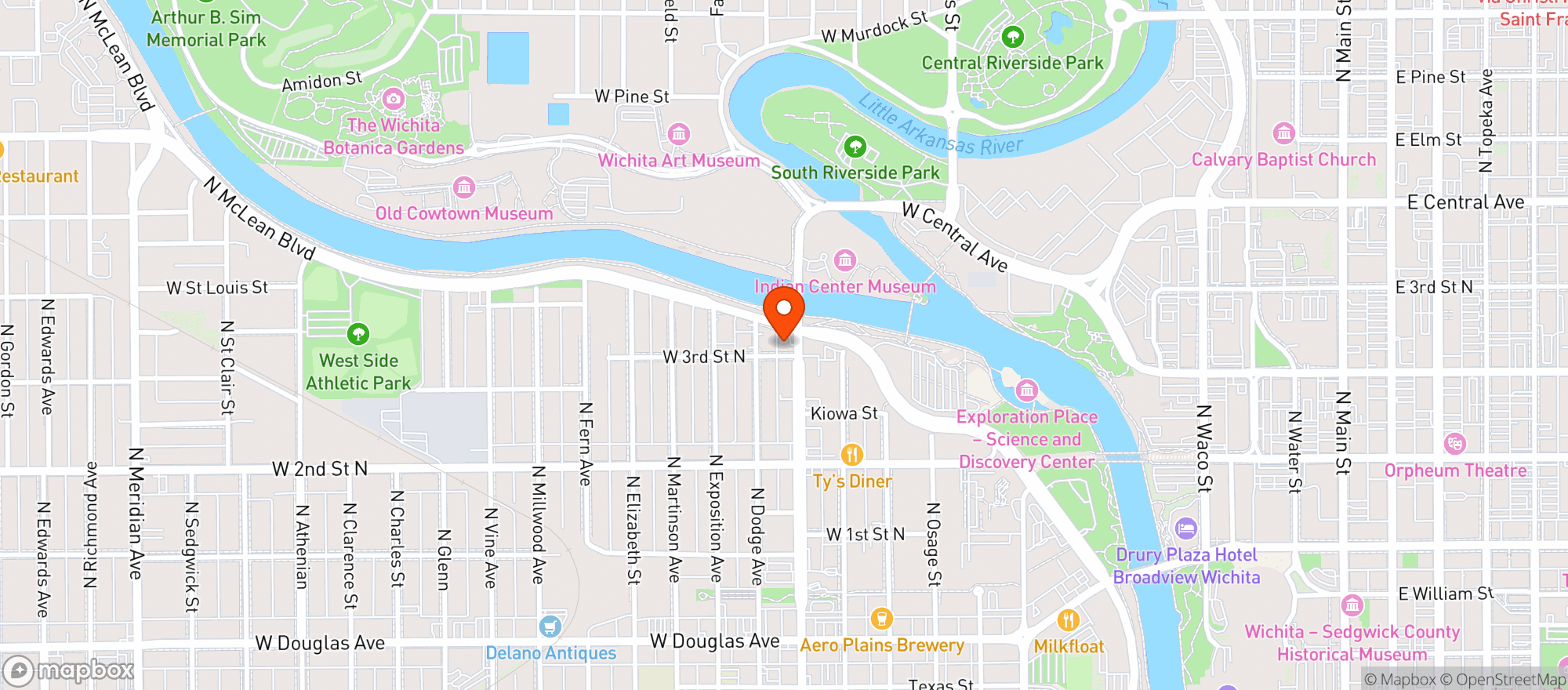 Map showing Corner Market
