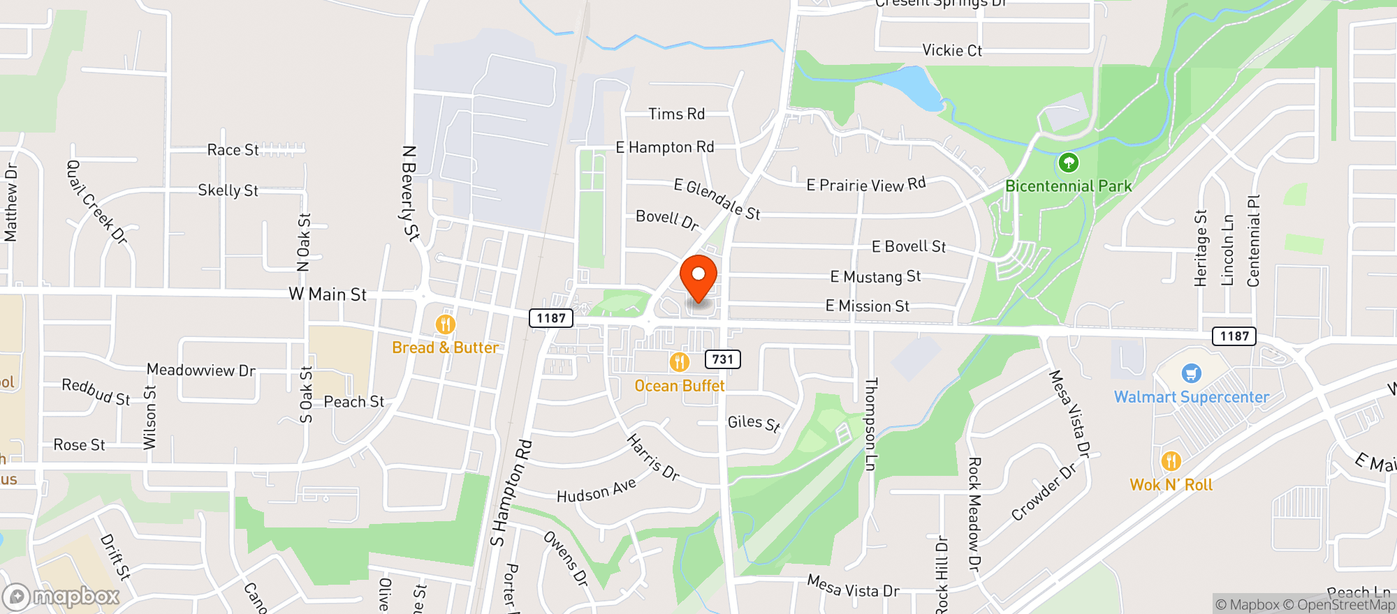 Map showing Food Mart