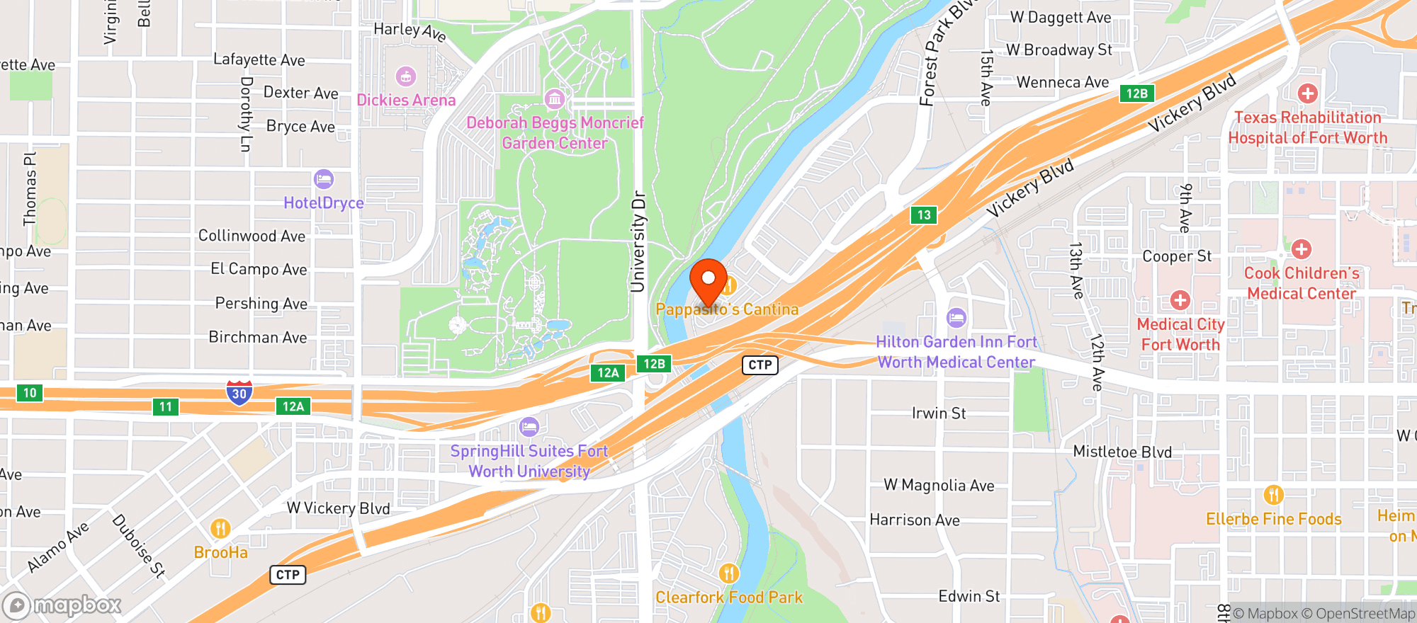 Map showing Pappadeaux Seafood Kitc #563