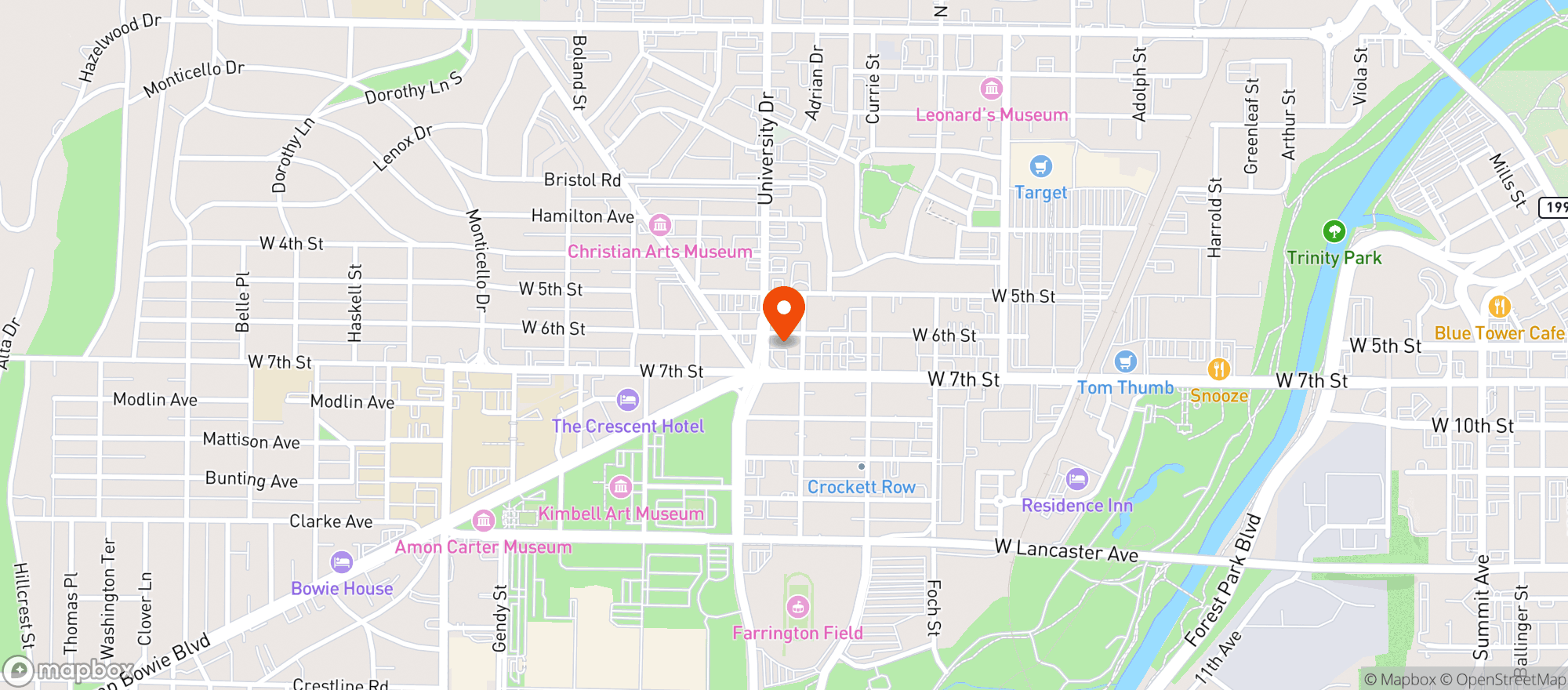 Map showing Liquor King W 7th