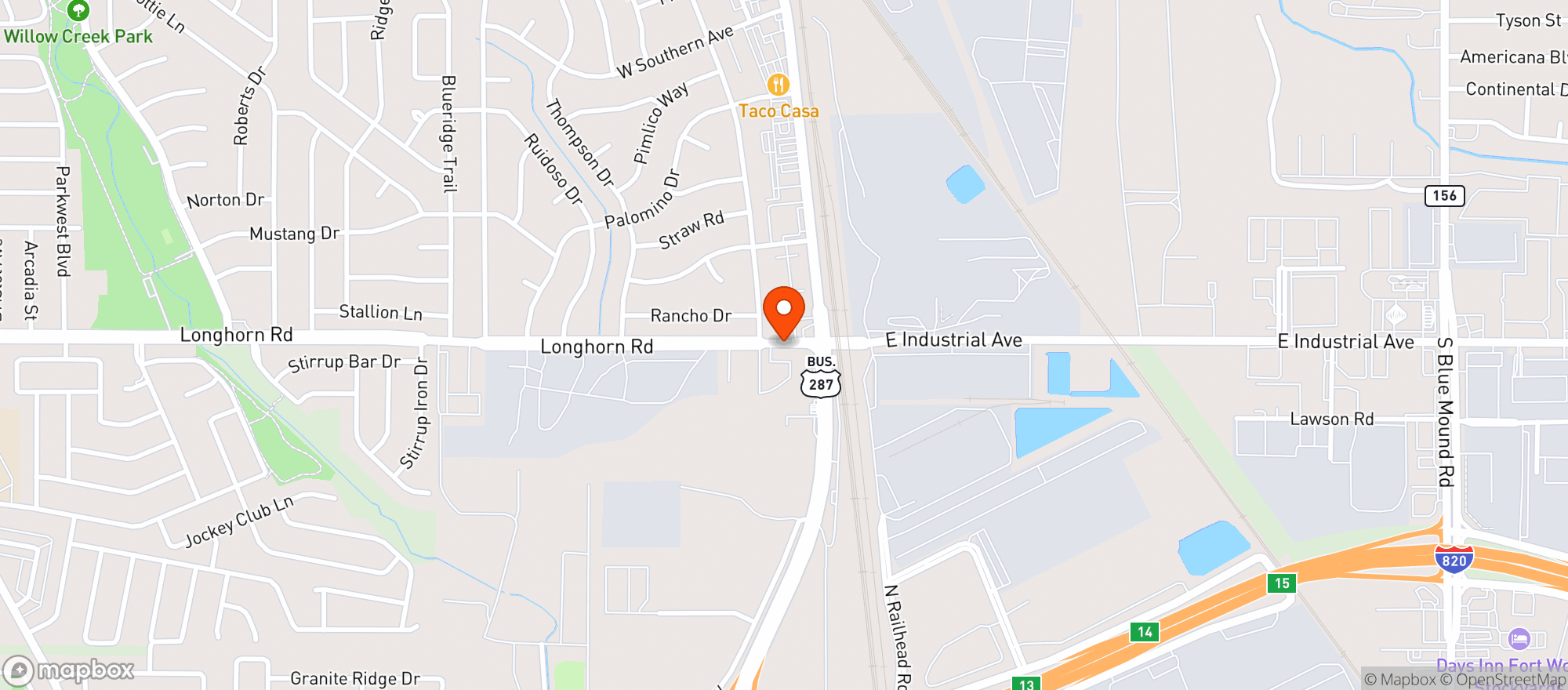 Map showing Shorthorn Liquors