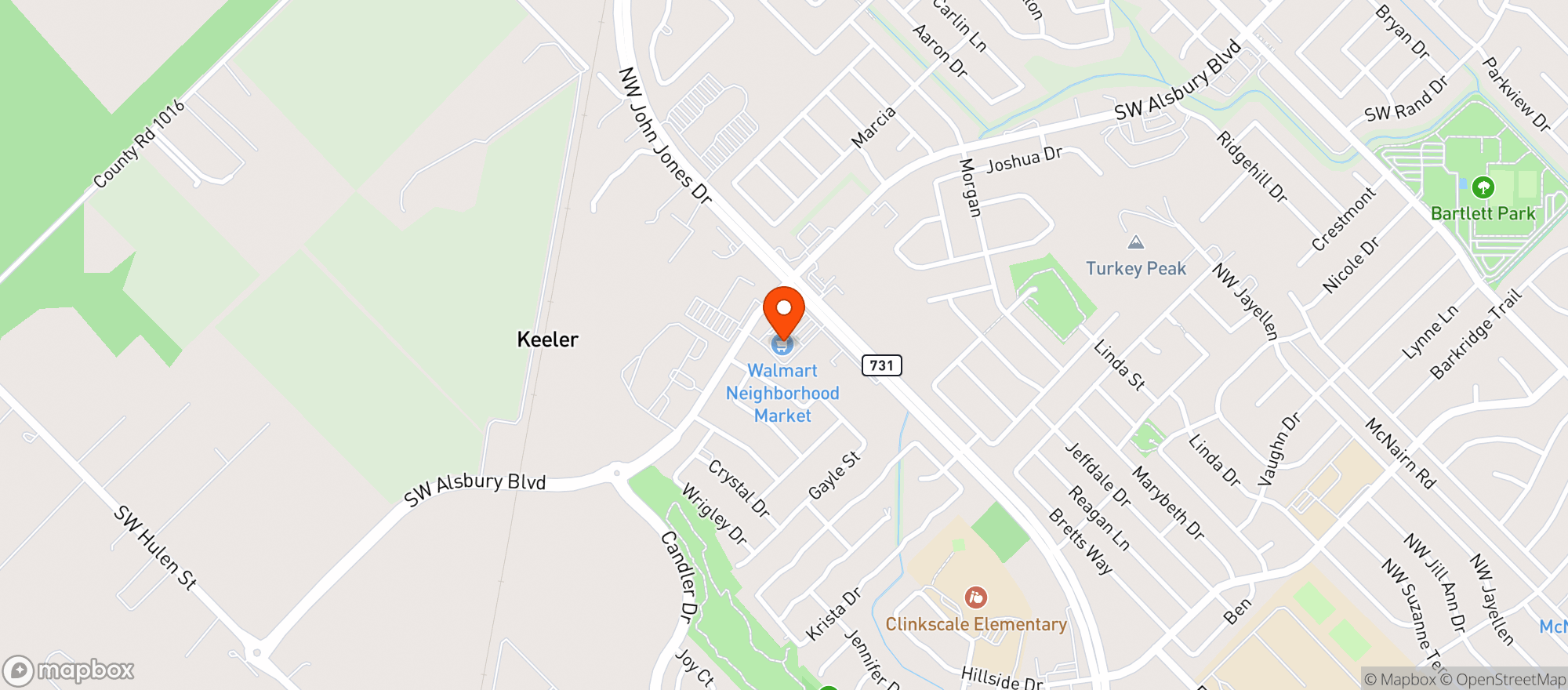 Map showing Walmart Neighborhood Ma #3653