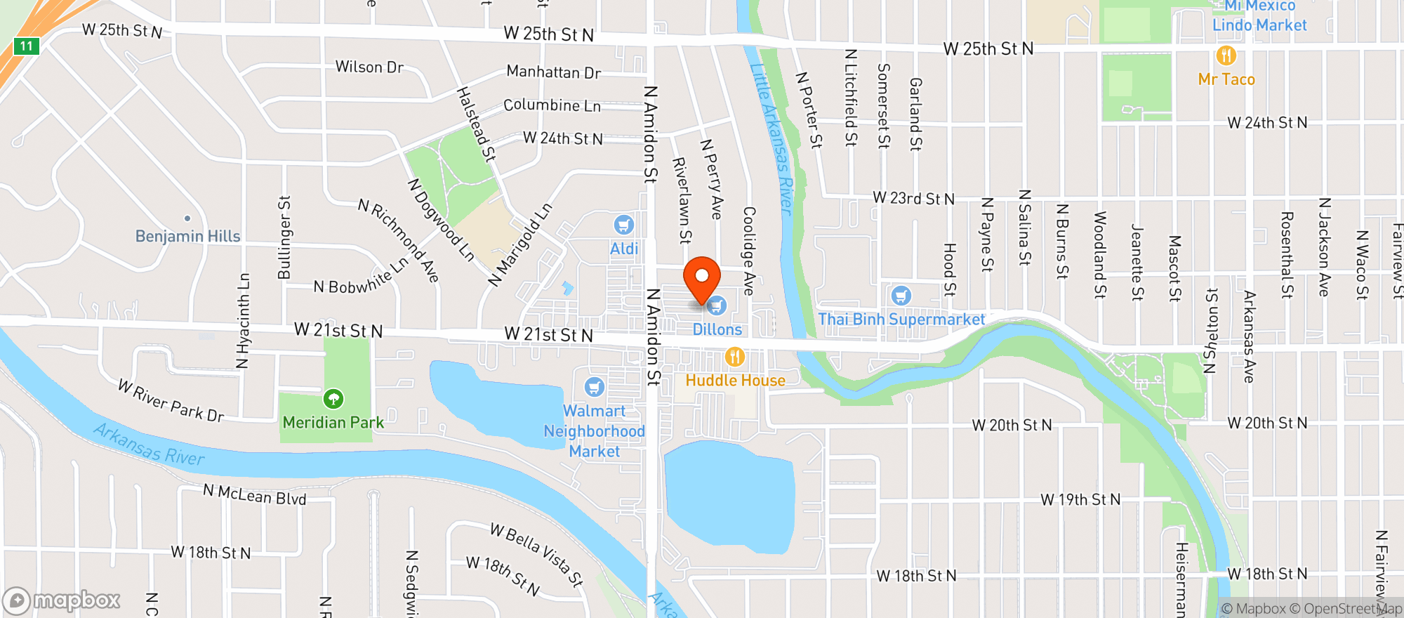Map showing Dillons Food Store