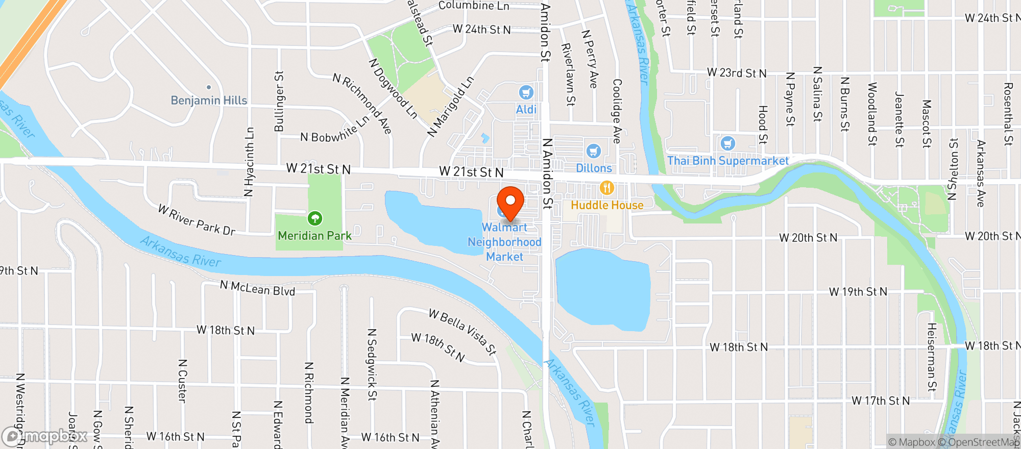 Map showing Walmart Neighborhood Market