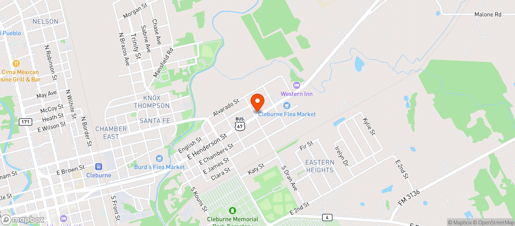 Map showing Valero Food & Laundromat