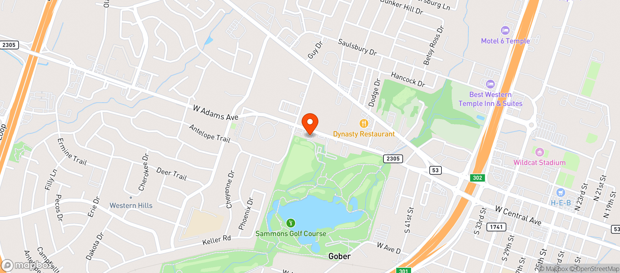 Map showing Pools Food Mart