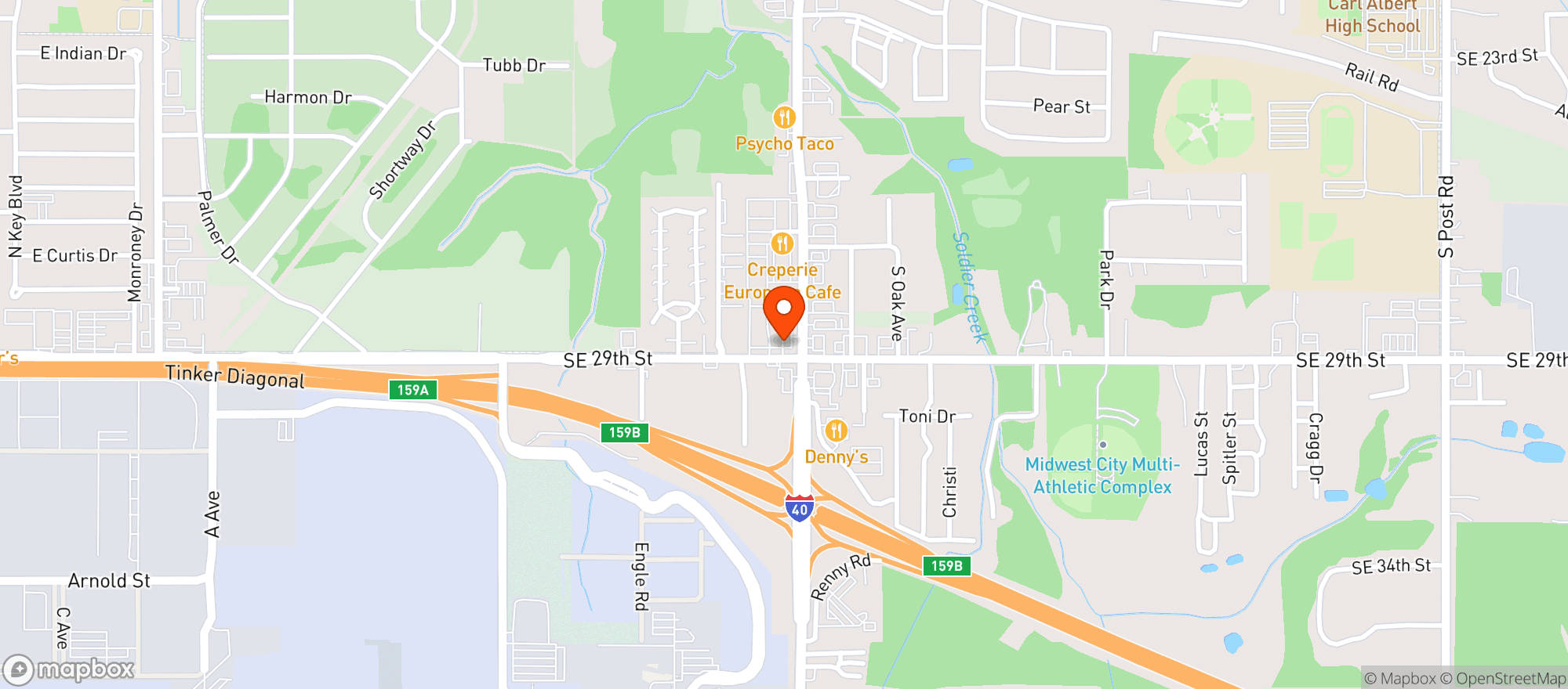 Map showing Oncue Express