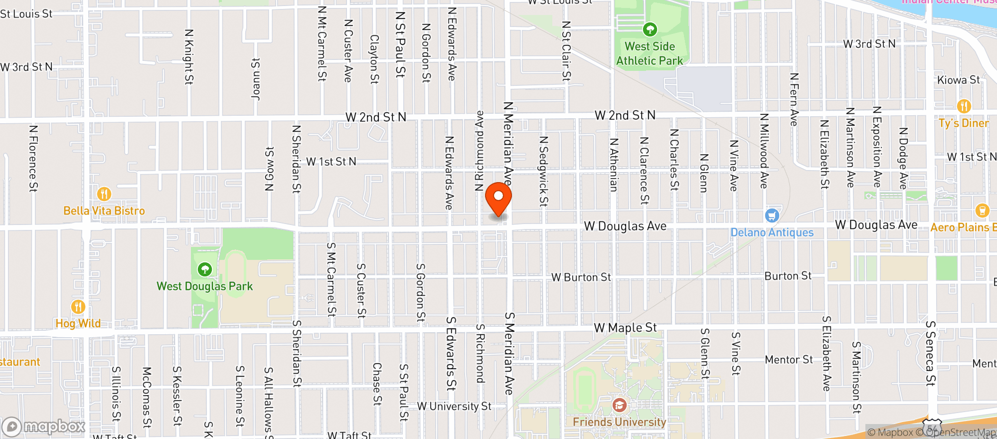 Map showing Maggies Adult Beverages