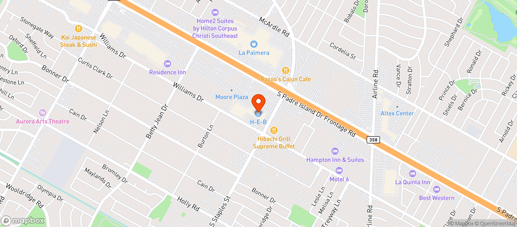 Map showing Vitamin Shoppe - Corpus Christi