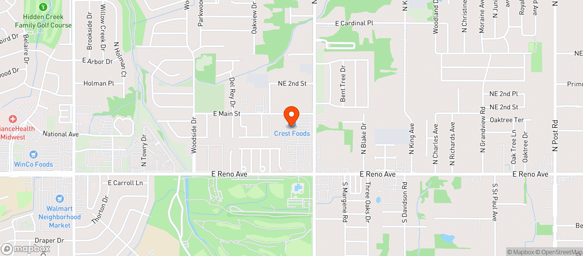 Map showing Crest Foods #2