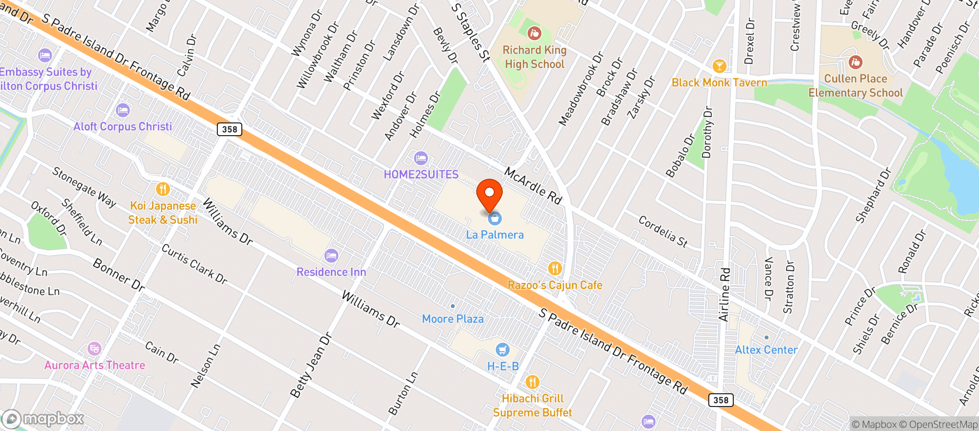 Map showing Cheesecake Factory