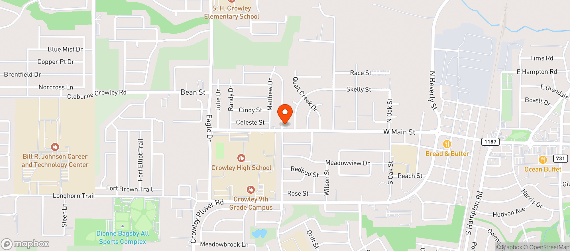 Map showing Mcclouds Grocery #9