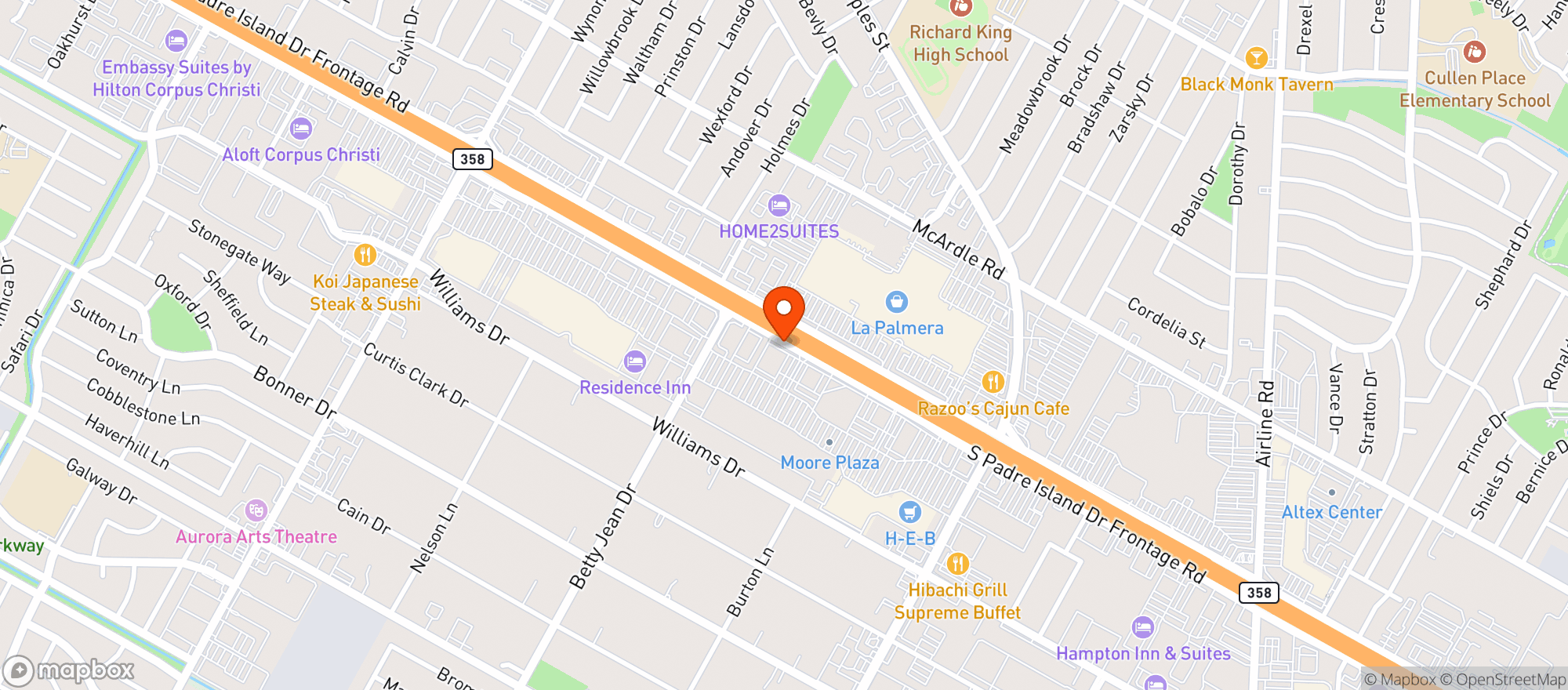 Map showing Target Store