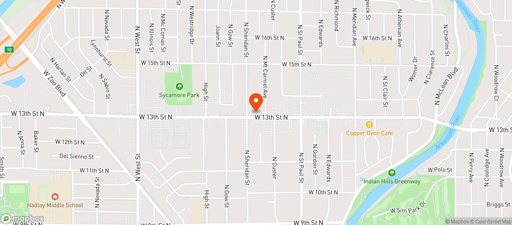 Map showing anderson industries inc
