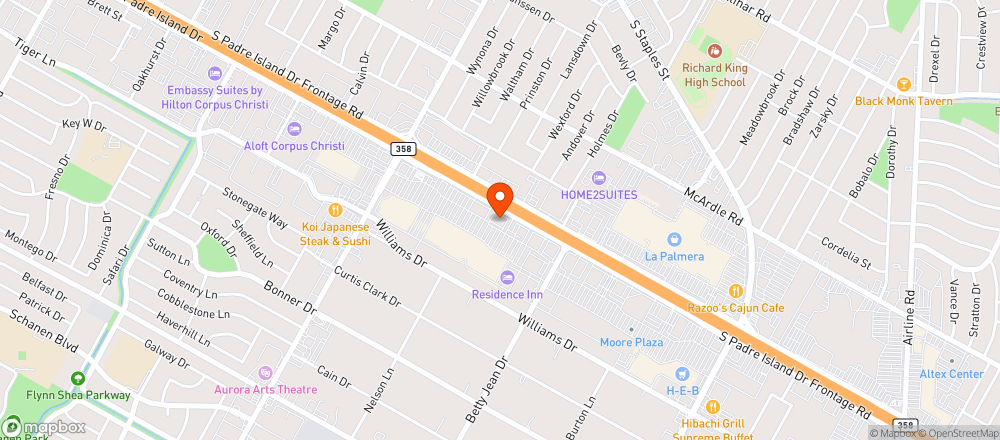 Map showing Bjs Restaurant & Brewhouse