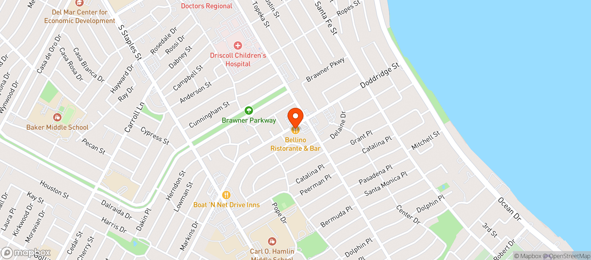 Map showing Bellino's