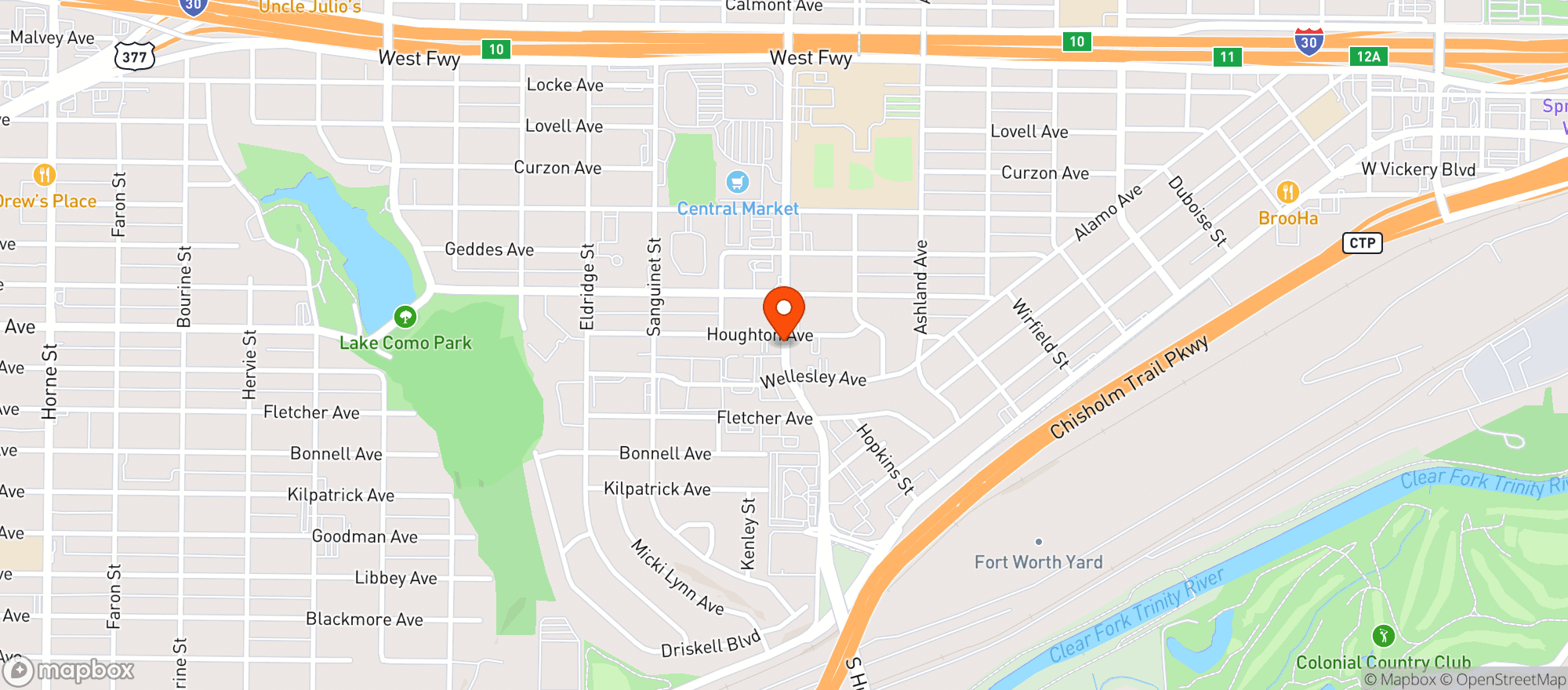 Map showing Zolis NY Pizza Tavern