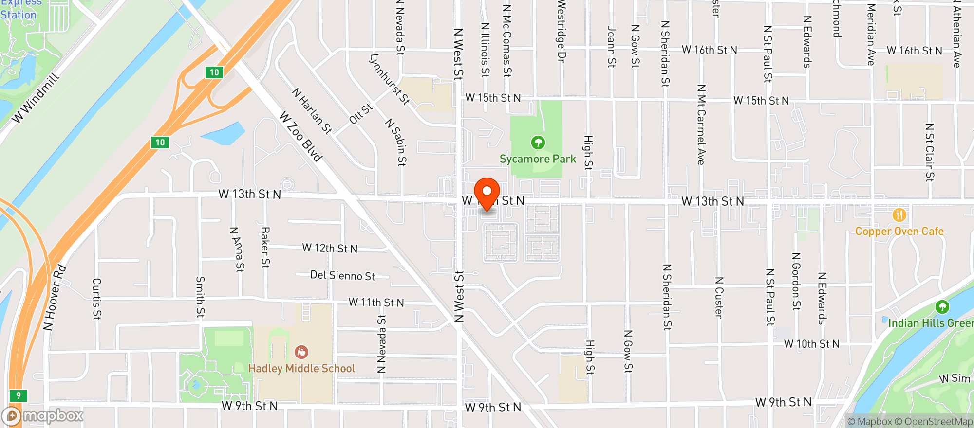Map showing Jj Beard S Pub & Pizza