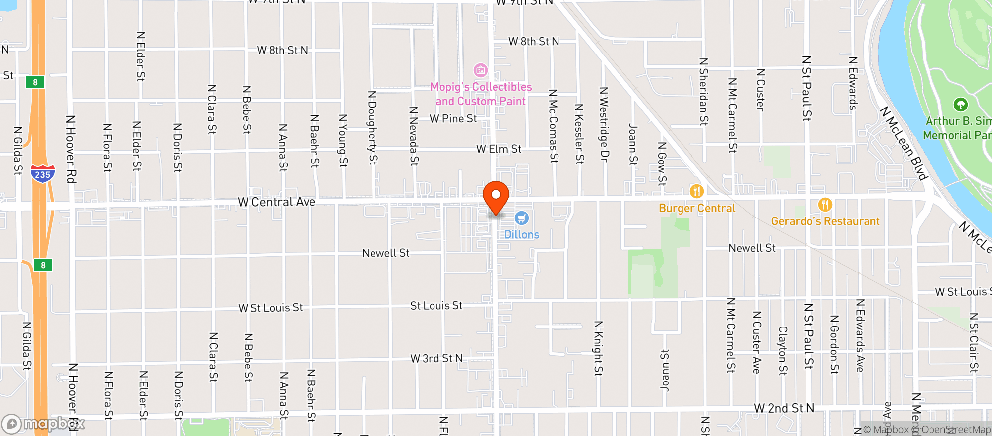 Map showing Dillons Food Store