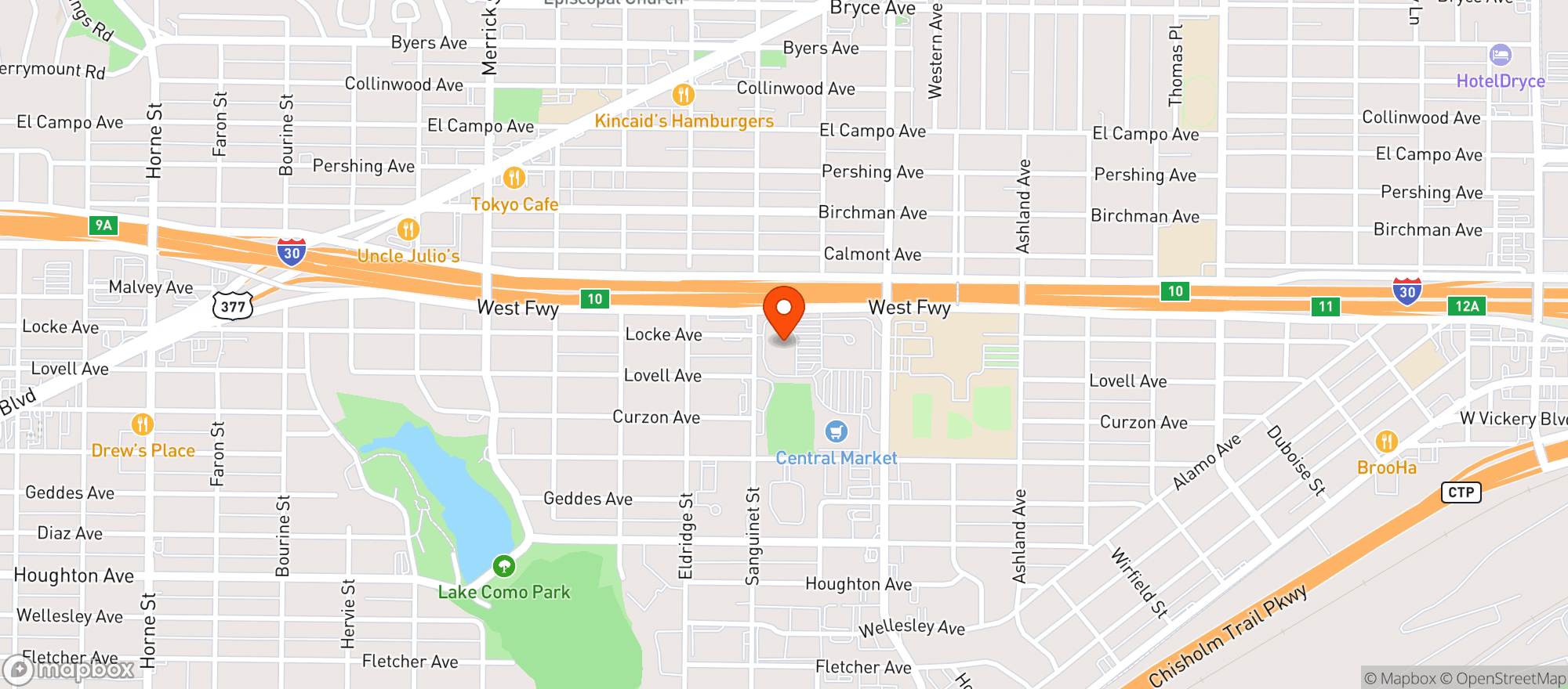 Map showing World Market Fort Worth
