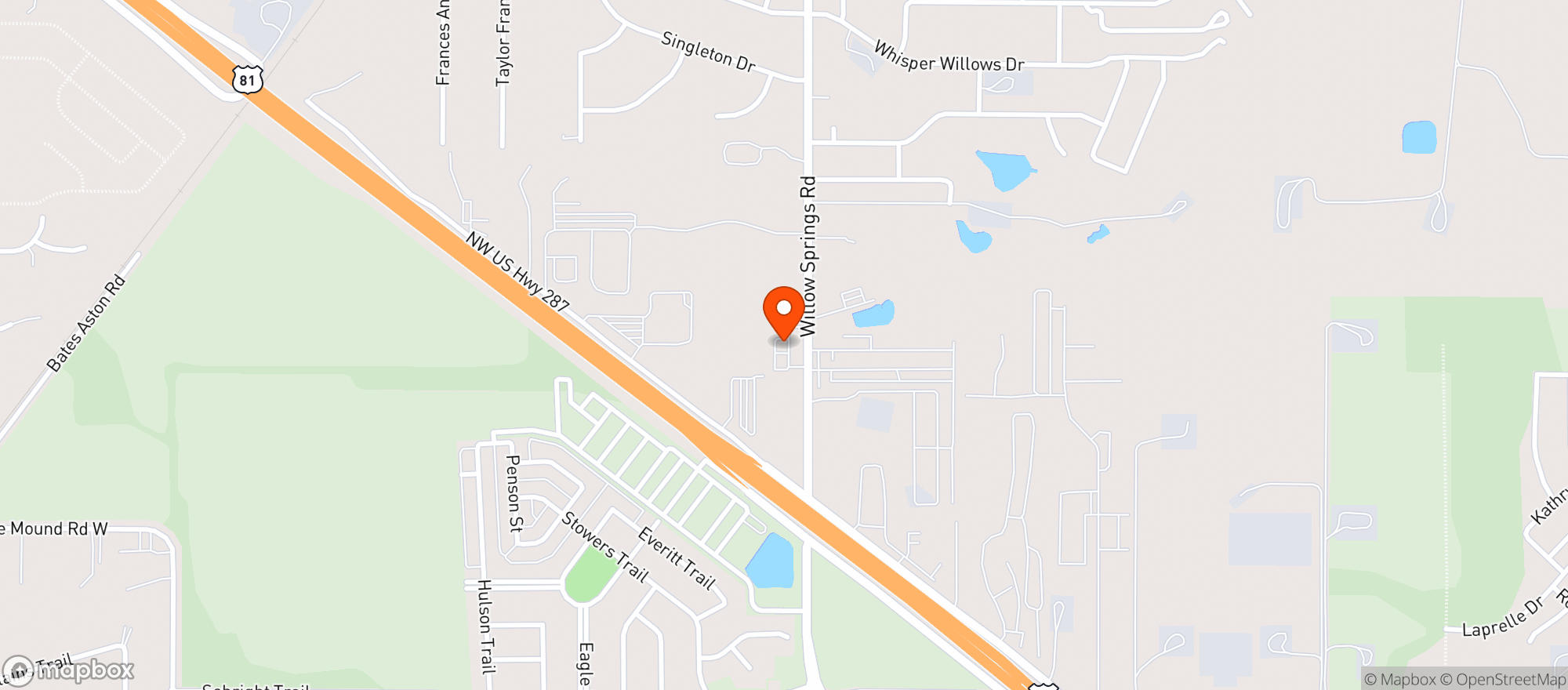 Map showing Liquor 21 (willow Springs)