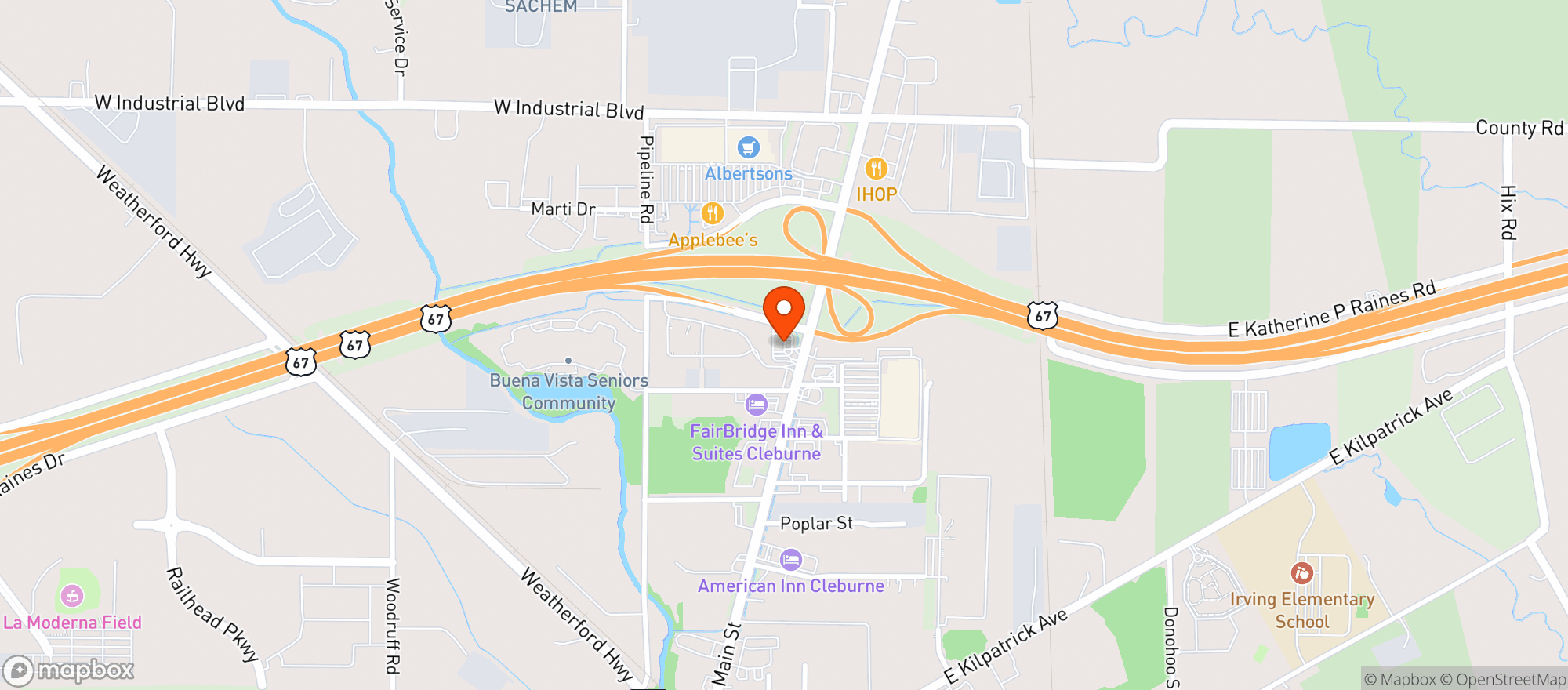 Map showing Tiger Mart #33