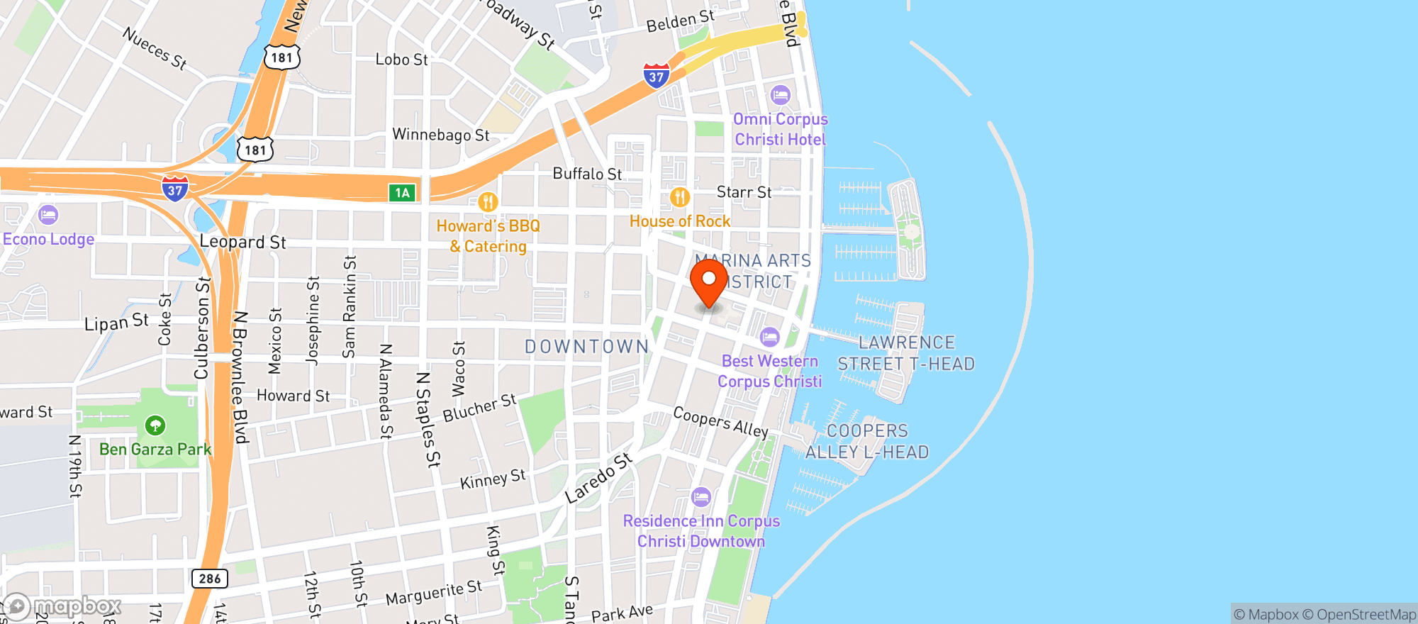 Map showing Executive Surf Club