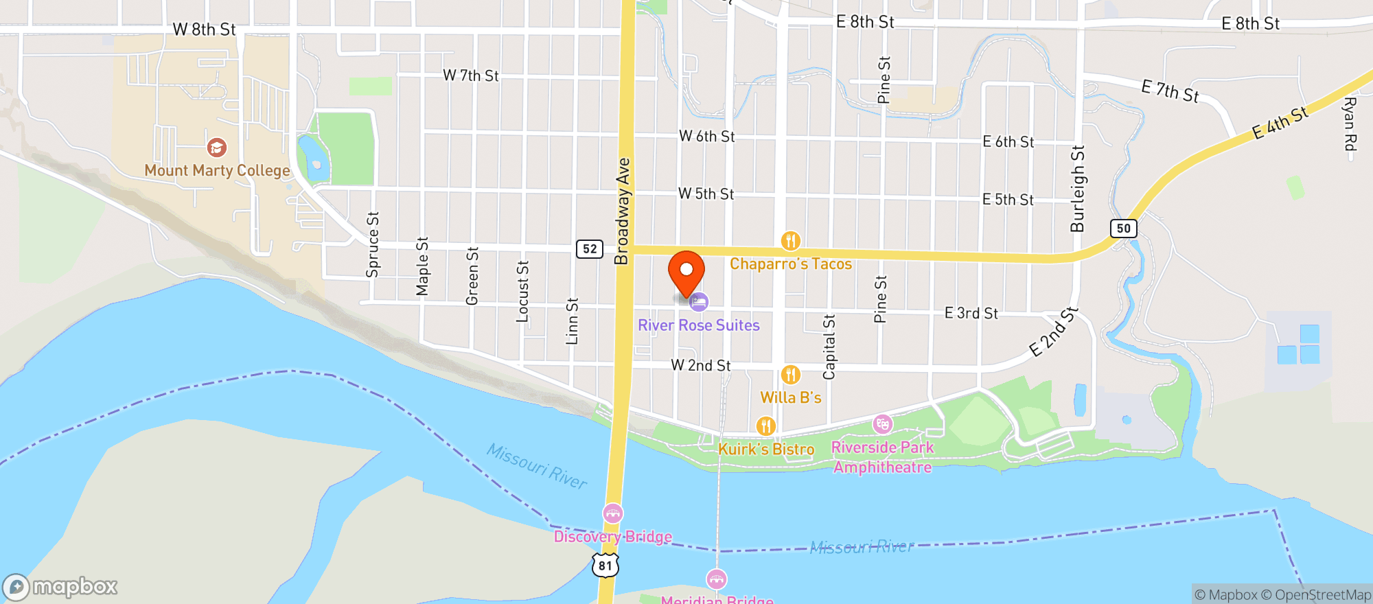 Map showing COPPER ROOM