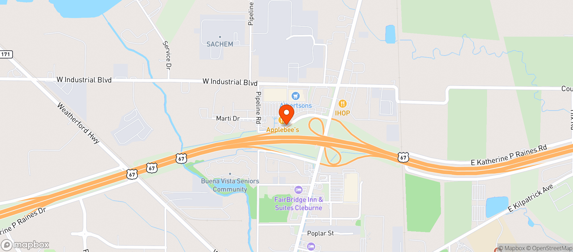 Map showing Albertsons Market